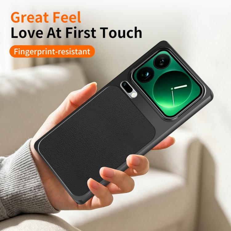 For Xiaomi 17 Pro WANLONFENG Lambskin Texture PC TPU Phone Case with 2pcs Screen Films