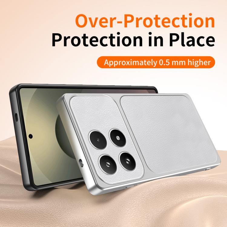 For Xiaomi 17 WANLONFENG Lambskin Texture PC TPU Phone Case with 2pcs Screen Films