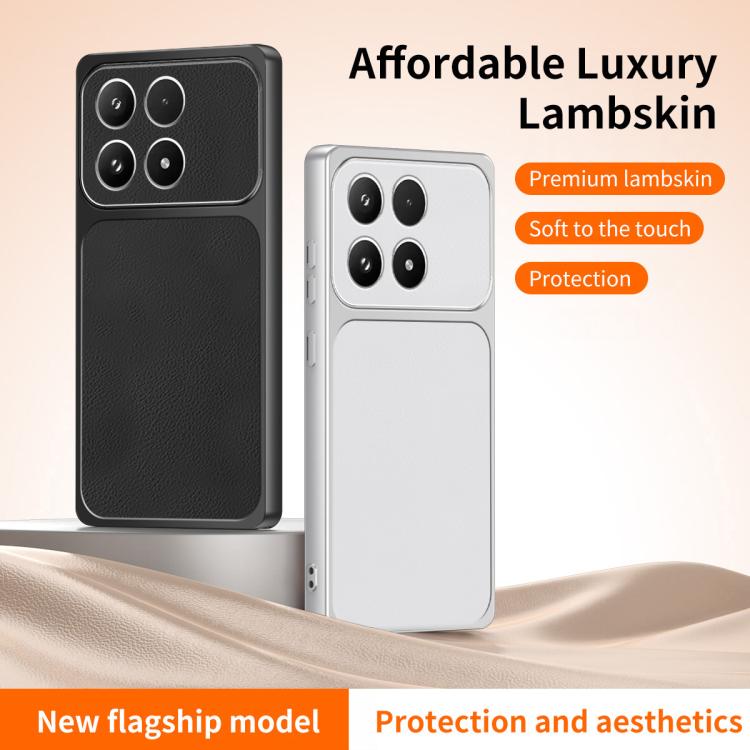 For Xiaomi 17 WANLONFENG Lambskin Texture PC TPU Phone Case with 2pcs Screen Films