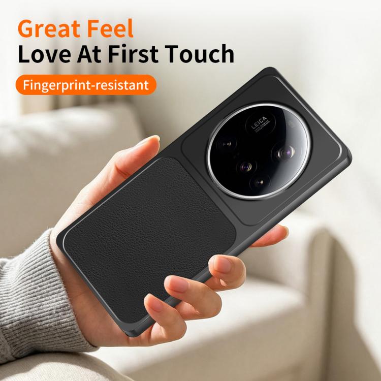 For Xiaomi 15 Ultra WANLONFENG Lambskin Texture PC TPU Phone Case with 2pcs Screen Films