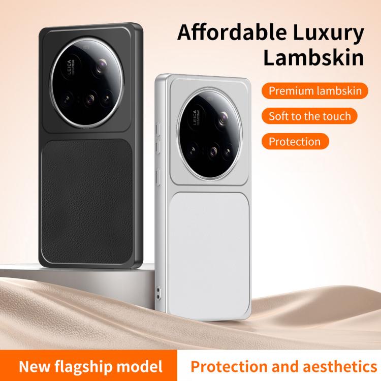 For Xiaomi 15 Ultra WANLONFENG Lambskin Texture PC TPU Phone Case with 2pcs Screen Films