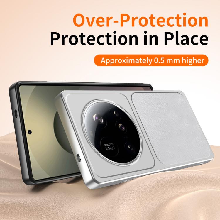 For Xiaomi 15 Ultra WANLONFENG Lambskin Texture PC TPU Phone Case with 2pcs Screen Films
