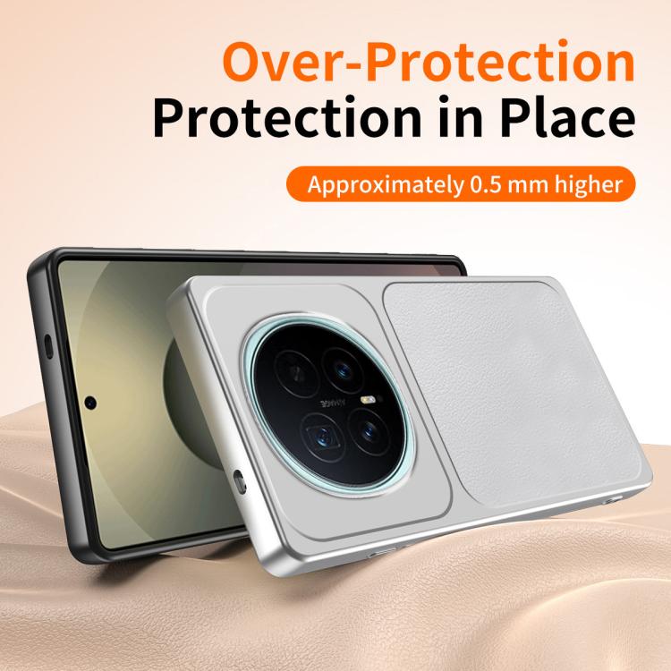 For Honor Magic8 WANLONFENG Lambskin Texture PC TPU Phone Case with 2pcs Screen Films