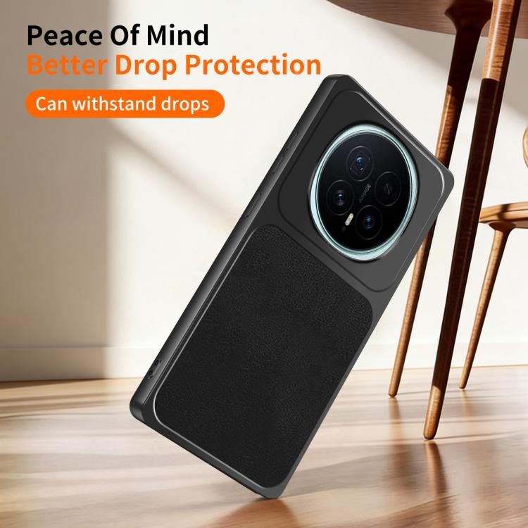 For Honor Magic8 WANLONFENG Lambskin Texture PC TPU Phone Case with 2pcs Screen Films