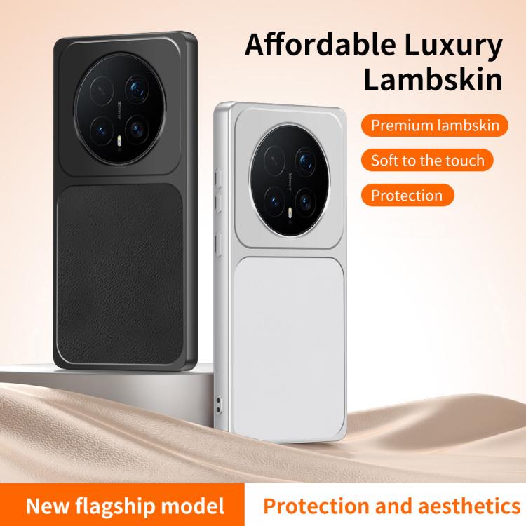 For Honor Magic8 Pro WANLONFENG Lambskin Texture PC TPU Phone Case with 2pcs Screen Films