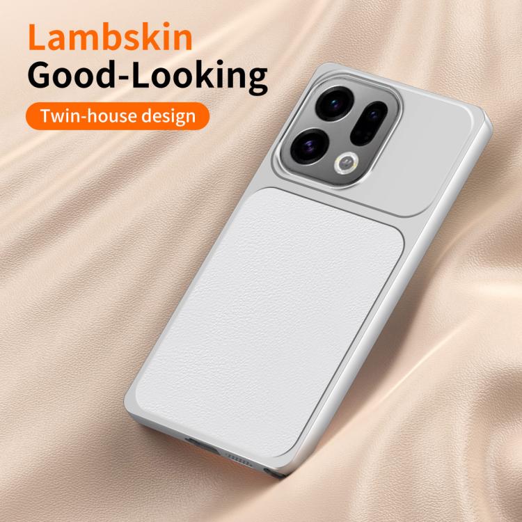 For OPPO Find X9 WANLONFENG Lambskin Texture PC TPU Phone Case with 2pcs Screen Films