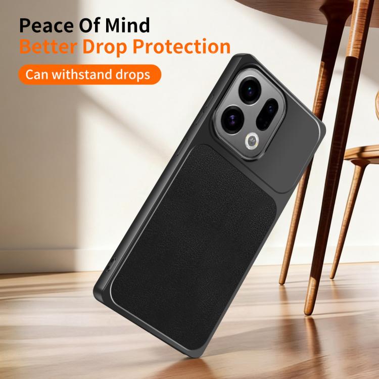 For OPPO Find X9 WANLONFENG Lambskin Texture PC TPU Phone Case with 2pcs Screen Films