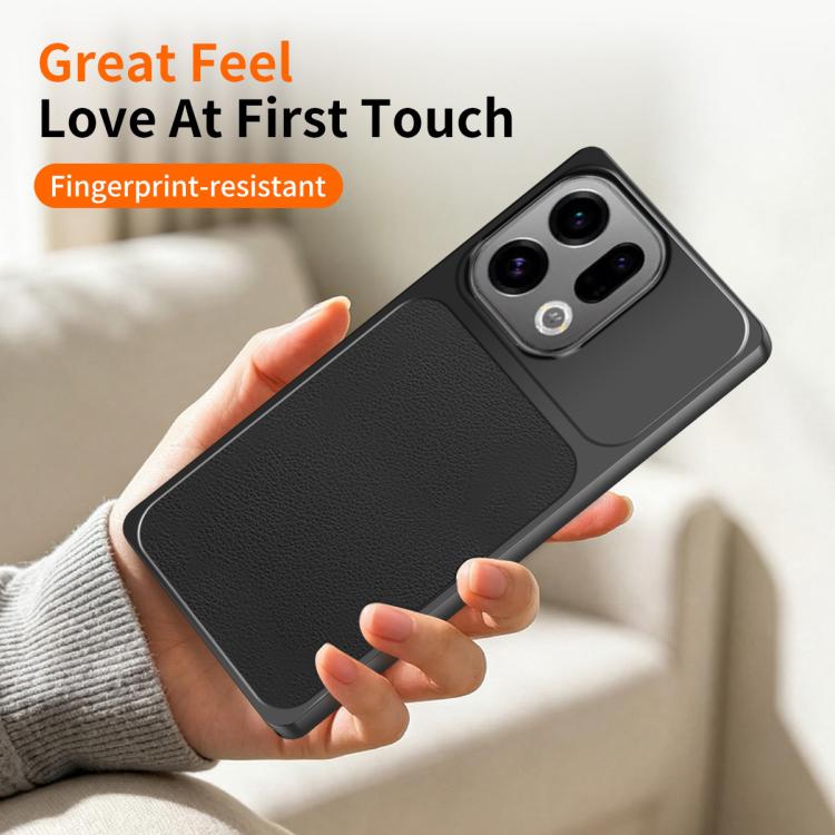 For OPPO Find X9 WANLONFENG Lambskin Texture PC TPU Phone Case with 2pcs Screen Films