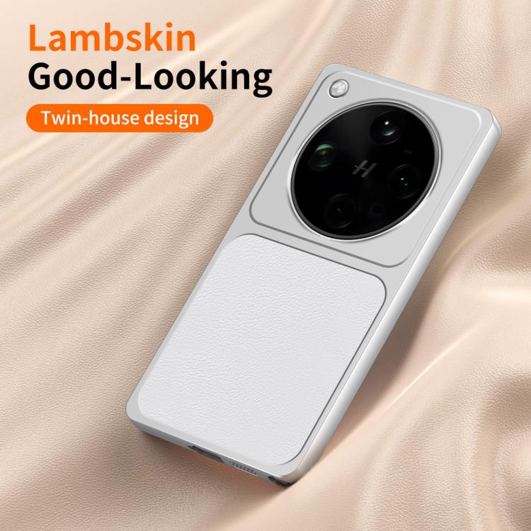 For OPPO Find X9 Ultra WANLONFENG Lambskin Texture PC TPU Phone Case with 2pcs Screen Films