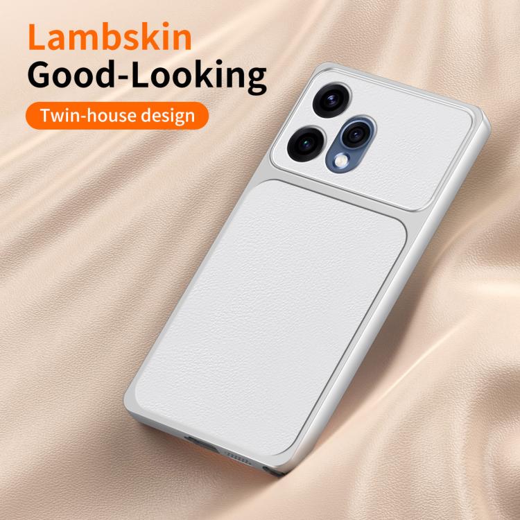 For OPPO Reno15 5G Global WANLONFENG Lambskin Texture PC TPU Phone Case with 2pcs Screen Films