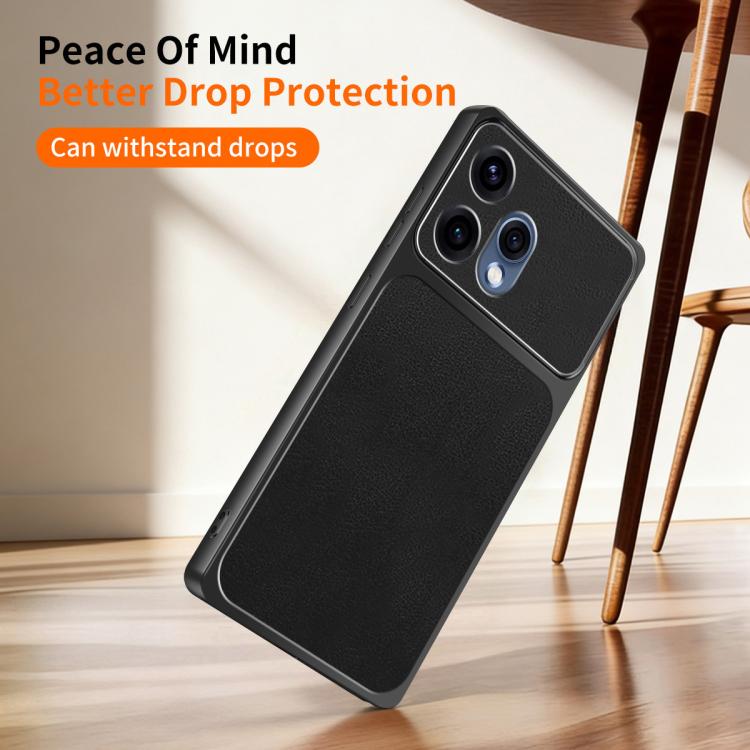 For OPPO Reno15 5G Global WANLONFENG Lambskin Texture PC TPU Phone Case with 2pcs Screen Films