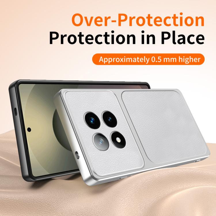 For Redmi Note 14 Pro 5G / Poco X7 5G WANLONFENG Lambskin Texture PC TPU Phone Case with 2pcs Screen Films