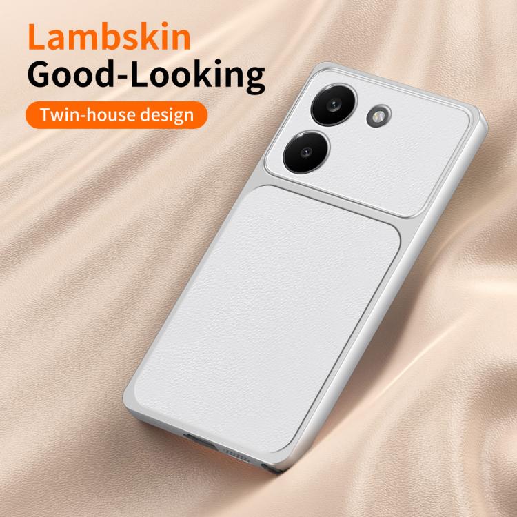For Redmi Turbo 5 5G / Poco X8 Pro 5G WANLONFENG Lambskin Texture PC TPU Phone Case with 2pcs Screen Films