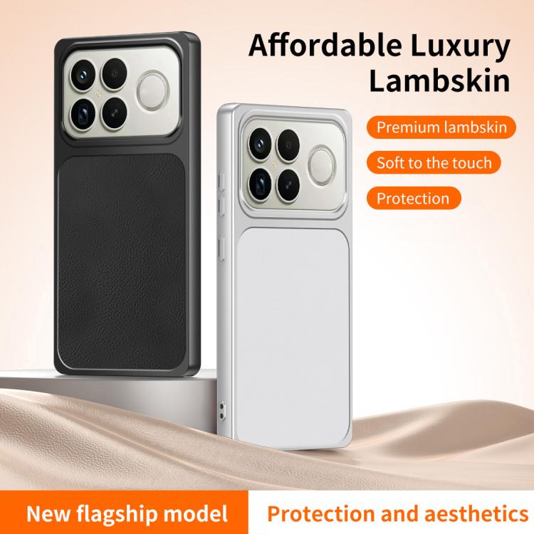 For Redmi K90 Pro Max / Poco F8 Ultra WANLONFENG Lambskin Texture PC TPU Phone Case with 2pcs Screen Films