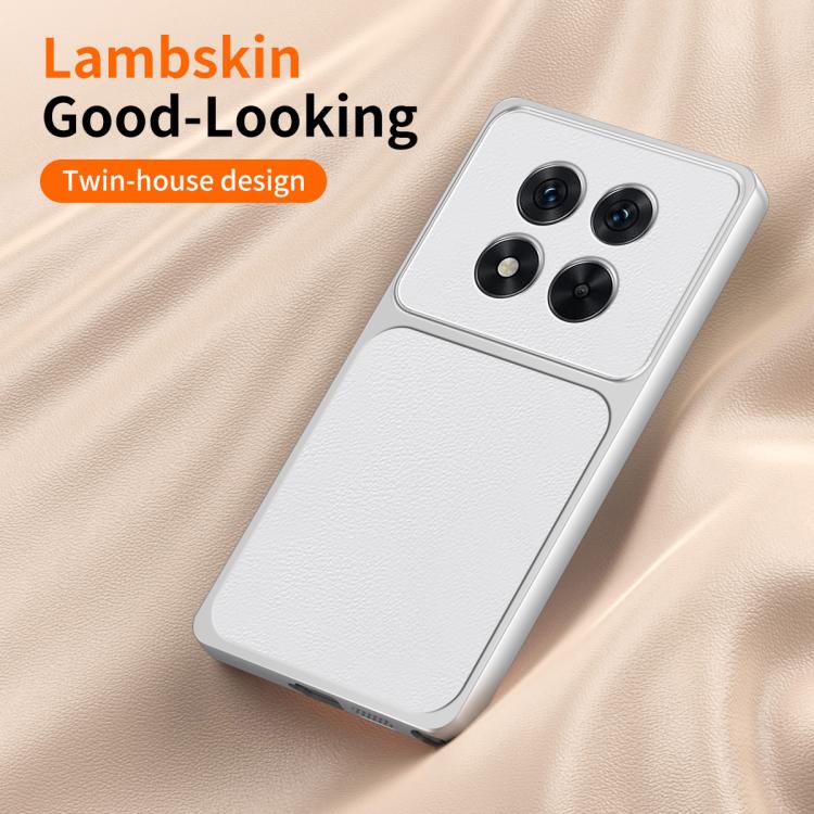 For Redmi Note 14 Pro+ 5G WANLONFENG Lambskin Texture PC TPU Phone Case with 2pcs Screen Films