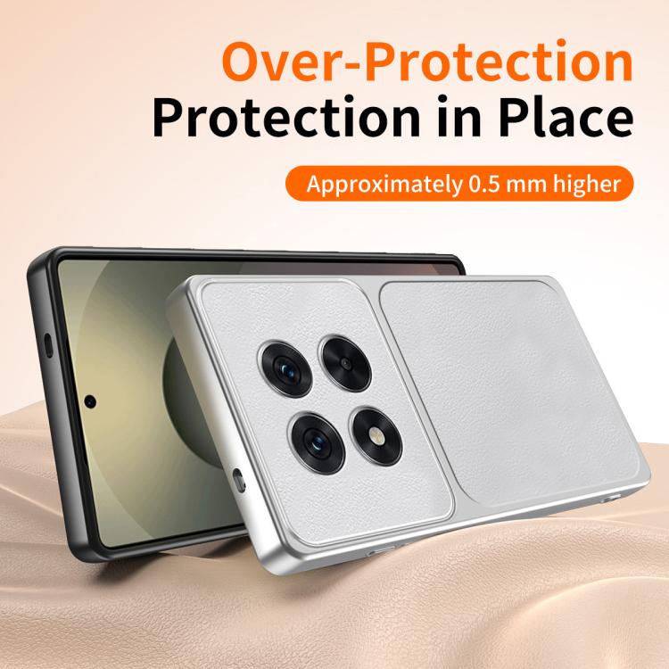 For Redmi Note 14 Pro+ 5G WANLONFENG Lambskin Texture PC TPU Phone Case with 2pcs Screen Films