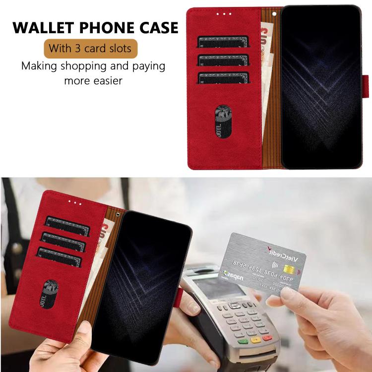 For DOOGEE Note 56 Color Matching Buckle Clasp Vegan Leather Phone Case