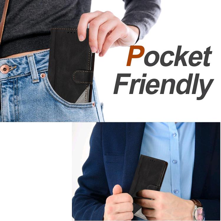For DOOGEE Note 56 Color Matching Buckle Clasp Vegan Leather Phone Case