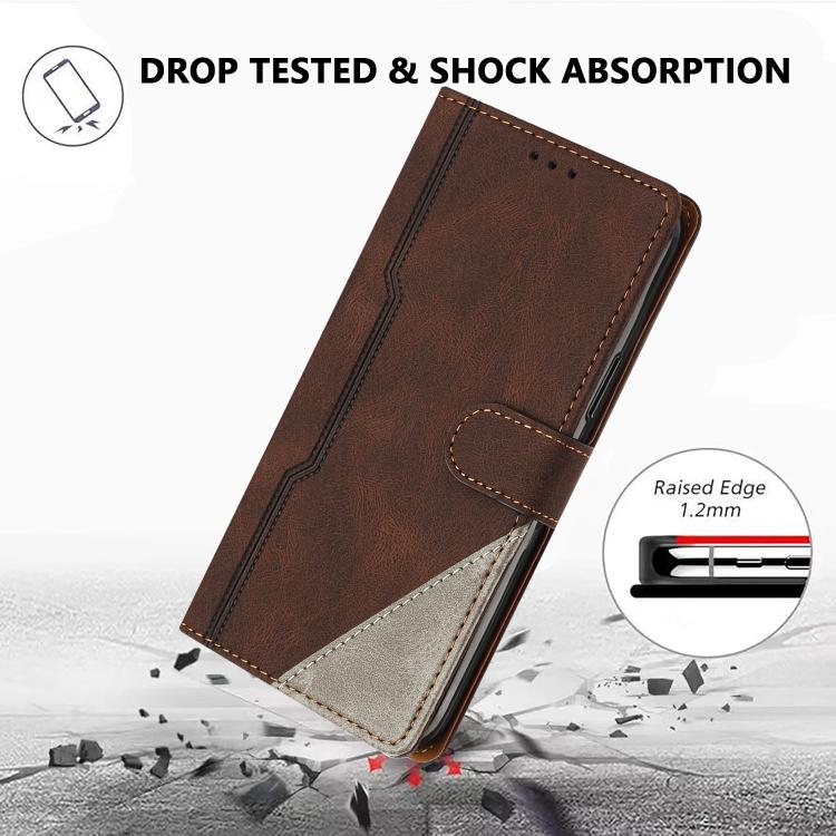 For DOOGEE Note 56 Color Matching Buckle Clasp Vegan Leather Phone Case
