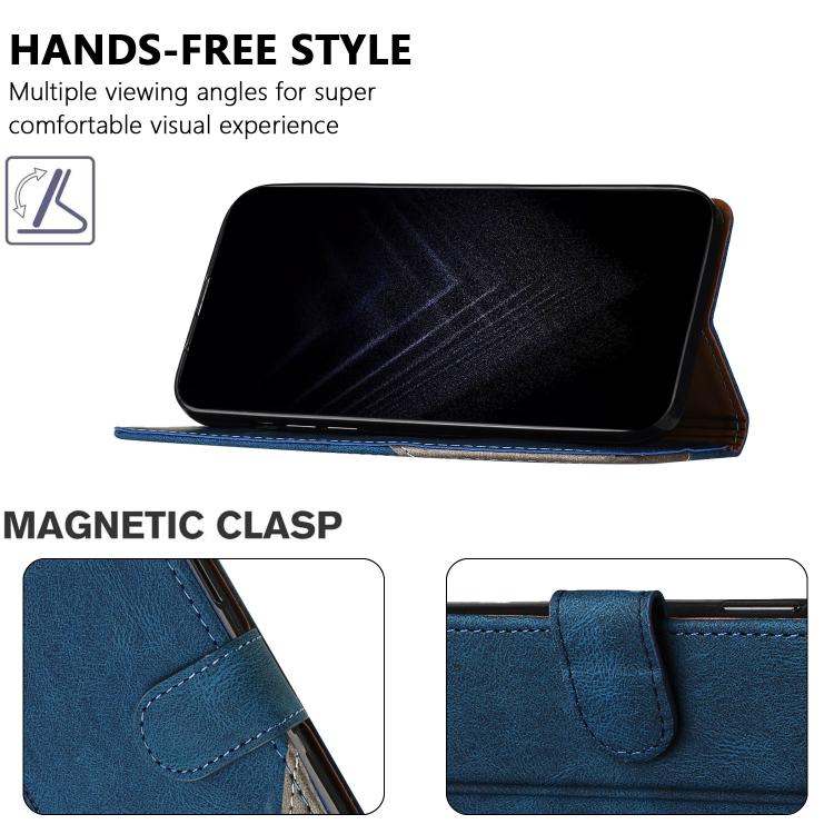 For DOOGEE Note 58 / 58 Pro Color Matching Buckle Clasp Vegan Leather Phone Case