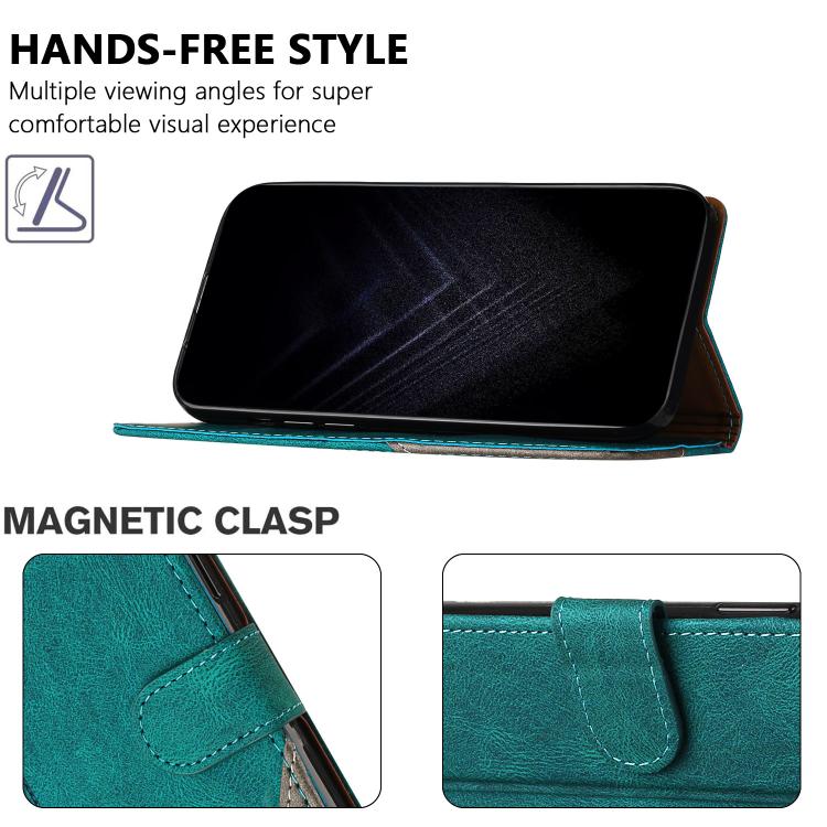 For DOOGEE Note 58 / 58 Pro Color Matching Buckle Clasp Vegan Leather Phone Case