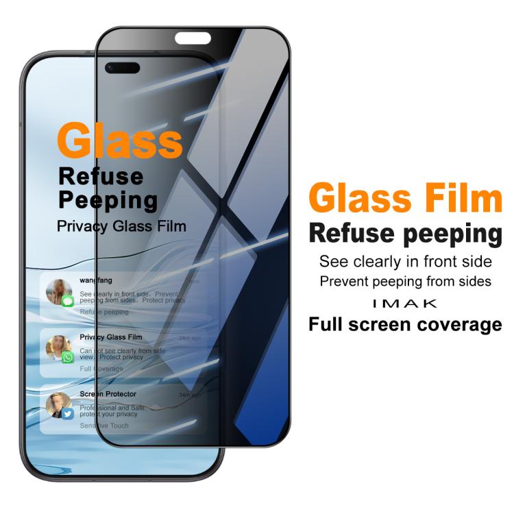 For Honor 600 Lite Global / X80i 5G imak Privacy Full Screen Tempered Glass Film, Support Fingerprint Unlocking