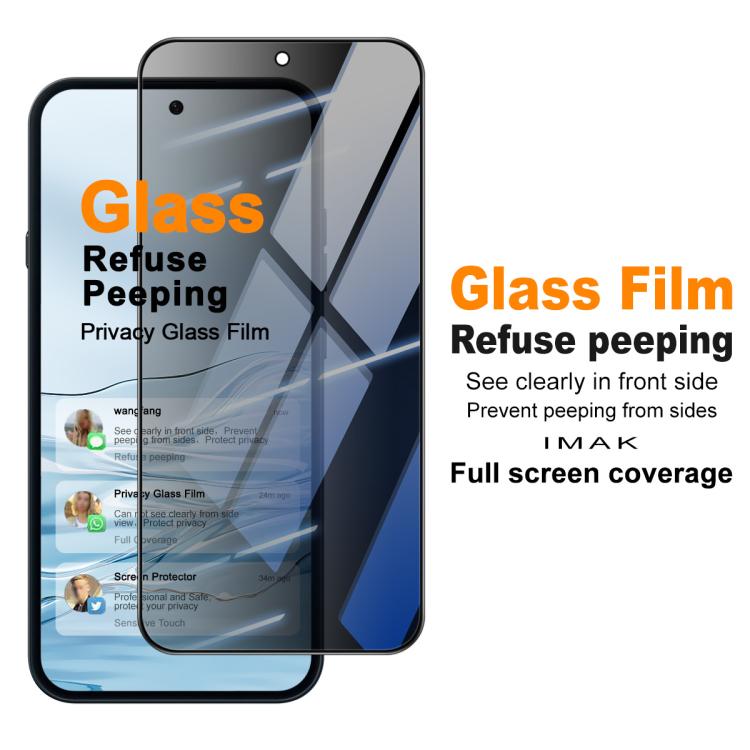 For Nothing Phone 4a imak Privacy Full Screen Tempered Glass Film, Support Fingerprint Unlocking