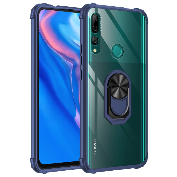 For Huawei Y9 Prime (2019) Shockproof Transparent TPU + Acrylic Protective Case with Ring Holder