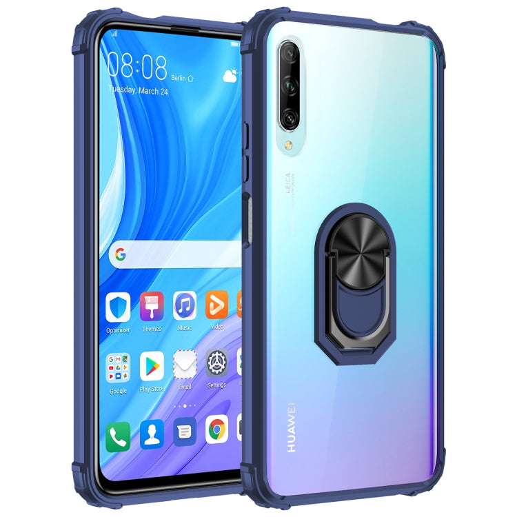 For Huawei Y9s Shockproof Transparent TPU + Acrylic Protective Case with Ring Holder