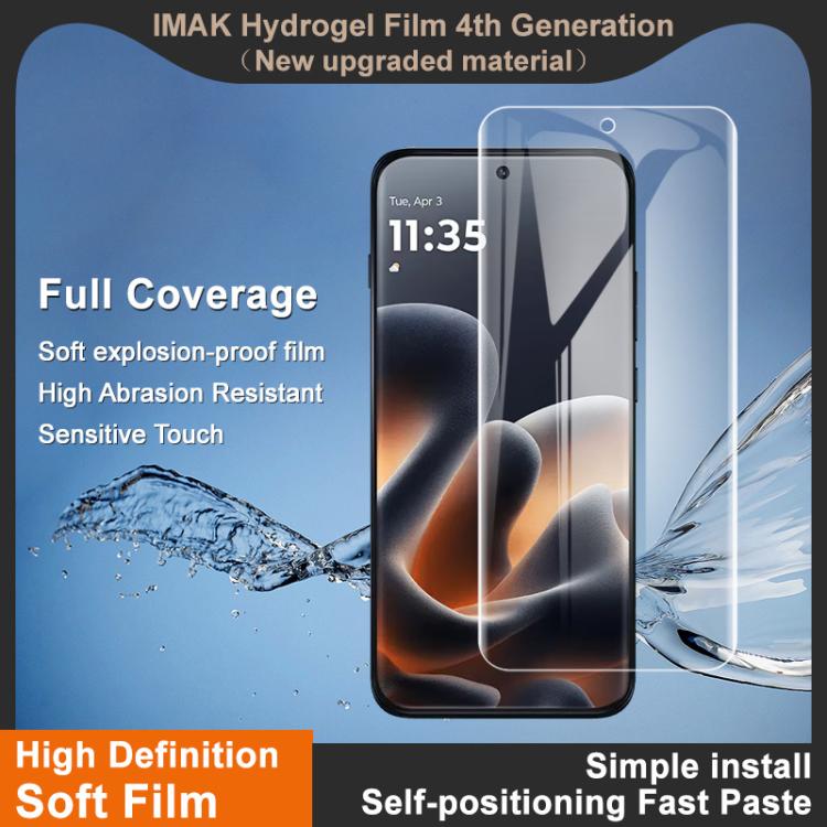 For Motorola Edge 70 Pro / Edge 70 Fusion 5G imak 4th Generation Full Coverage Screen Hydrogel Film, Support Fingerprint Unlocking