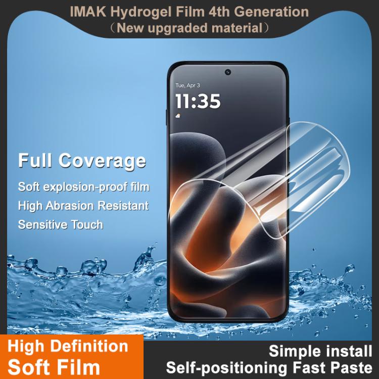 For Motorola Edge 70 Pro / Edge 70 Fusion 5G imak 4th Generation Full Coverage Screen Hydrogel Film, Support Fingerprint Unlocking