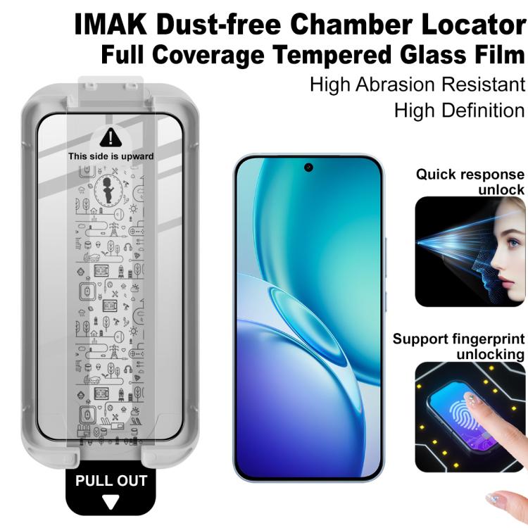 For vivo Y600 Pro 5G imak Dust-free Chamber Locator Full Coverage Tempered Glass Film, Support Fingerprint Unlocking