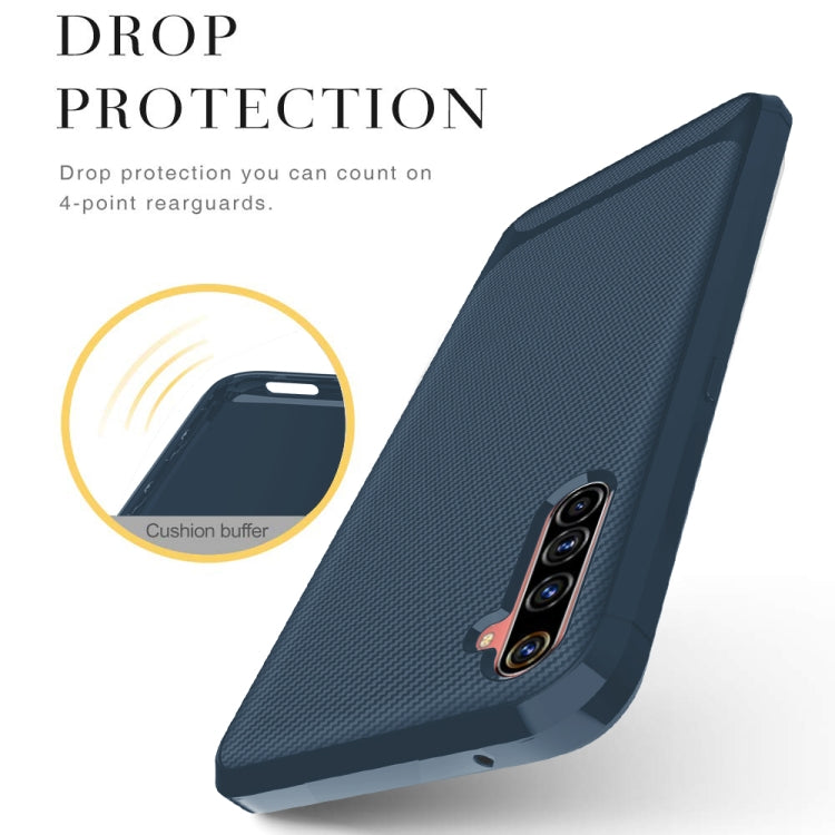 For OnePlus Nord Carbon Fiber Texture Shockproof TPU Protective Case