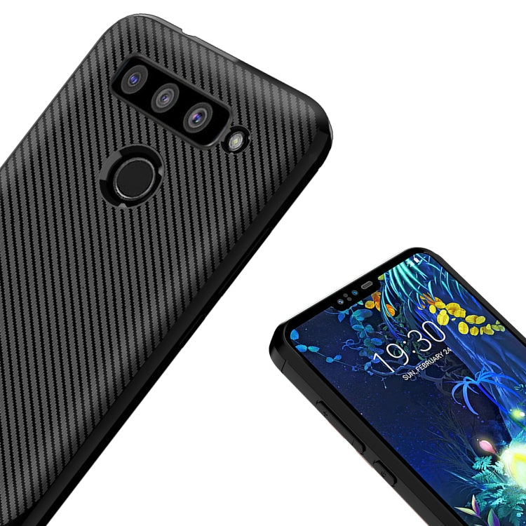 For LG K51 Carbon Fiber Texture Shockproof TPU Protective Case
