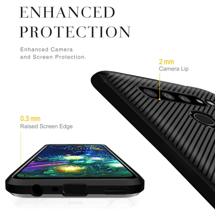 For LG K51 Carbon Fiber Texture Shockproof TPU Protective Case