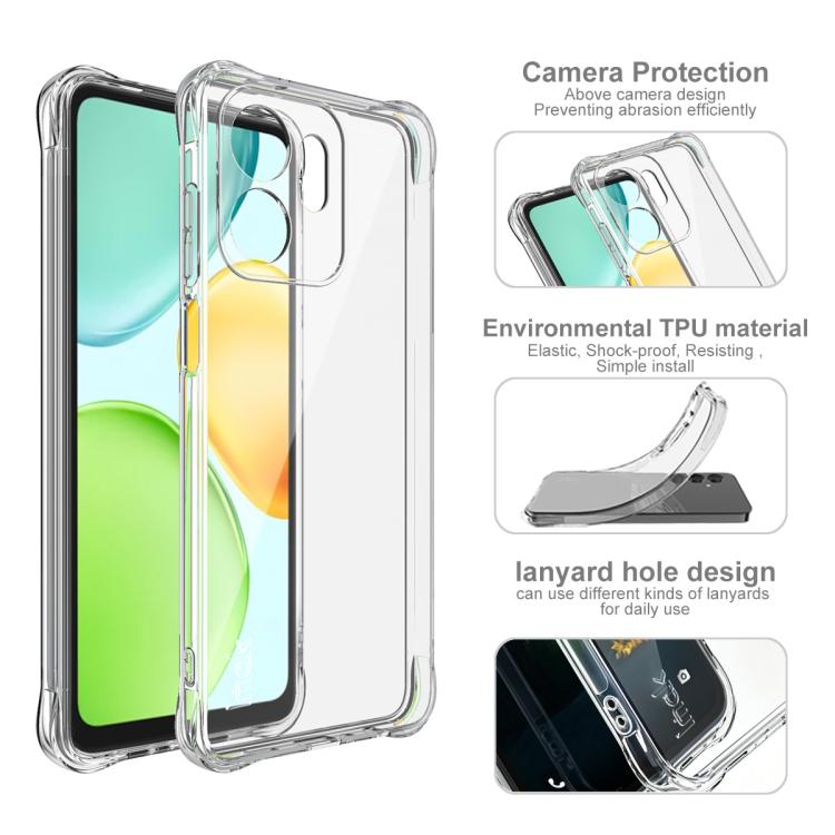 For Honor 500 Smart 5G / X6d 5G / Play 60A 5G imak Shockproof Airbag TPU Phone Case - Transparent
