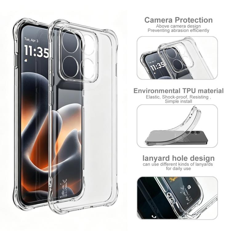 For Motorola Edge 70 Pro 5G imak Shockproof Airbag TPU Phone Case - Transparent