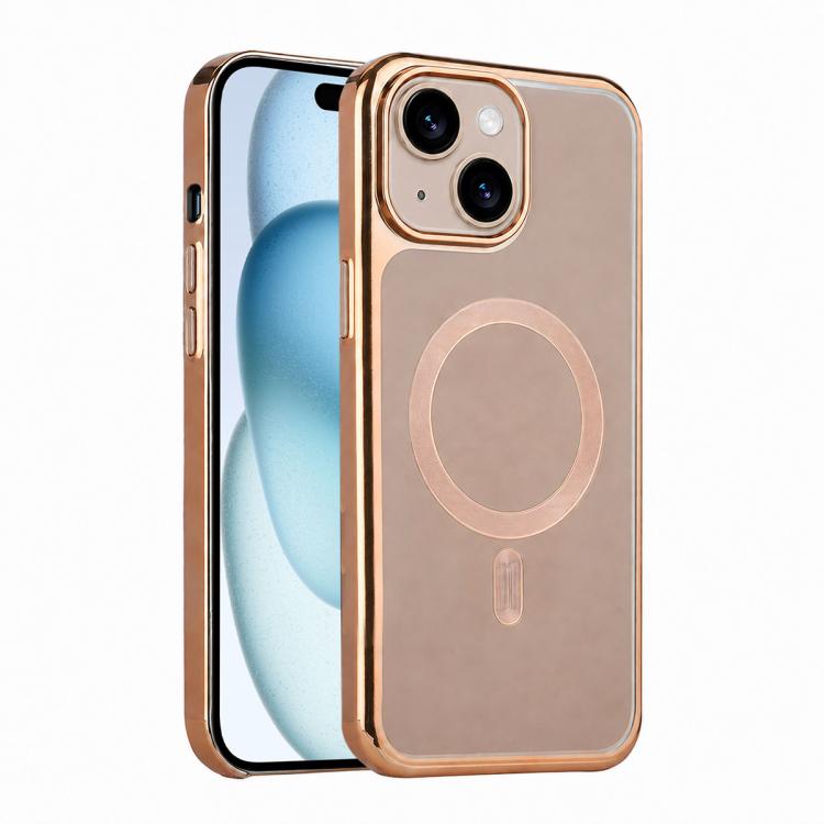 For iPhone 15 Flowing Gold Phantom Magnetic Shockproof Phone Case