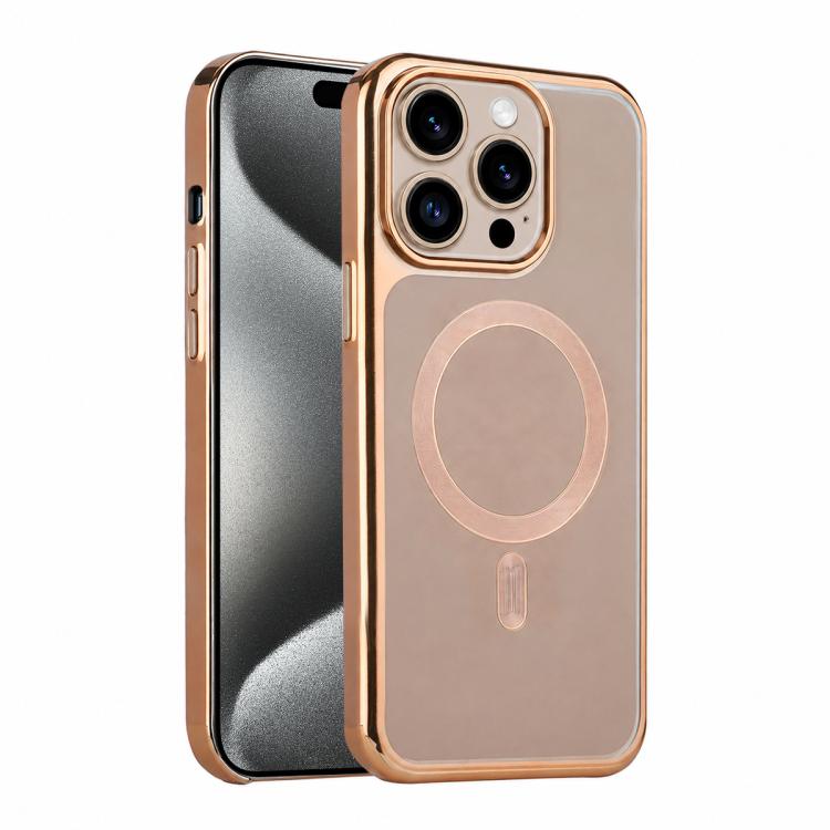 For iPhone 15 Pro Max Flowing Gold Phantom Magnetic Shockproof Phone Case