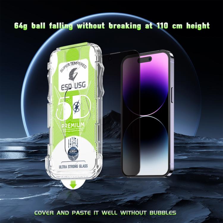 For iPhone 12 Pro Max 10pcs 5D Curved Easy Install Dust-proof Box Privacy Edge-to-Edge Tempered Glass Film