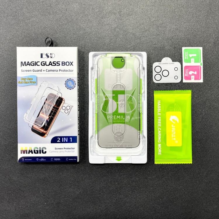 For iPhone 17 Pro 10pcs 5D Curved Easy Install Dust-proof Box Privacy Edge-to-Edge Tempered Glass Film with Lens Film