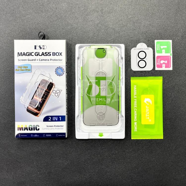 For iPhone 16 Plus 10pcs 5D Curved Easy Install Dust-proof Box Privacy Edge-to-Edge Tempered Glass Film with Lens Film