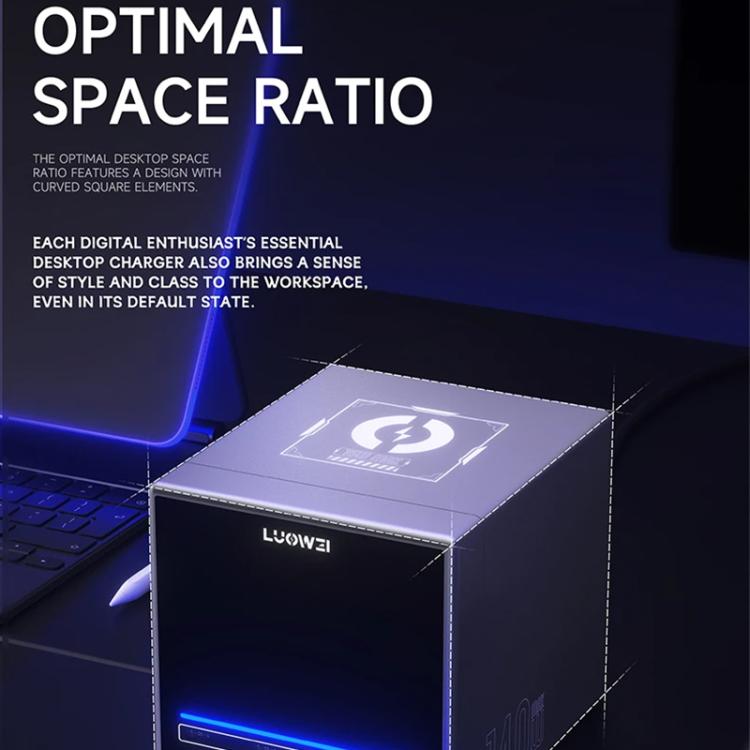LUOWEI LW-U1 140W Raptor 8-Ports USB & Type-C Charger Station with Wireless Charging, Plug:US Plug
