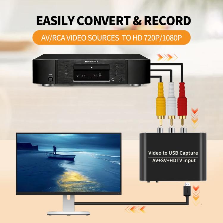 NK-10S AV/S-VIDEO/HDMI USB 3.0 Video Capture Card Converter - Black
