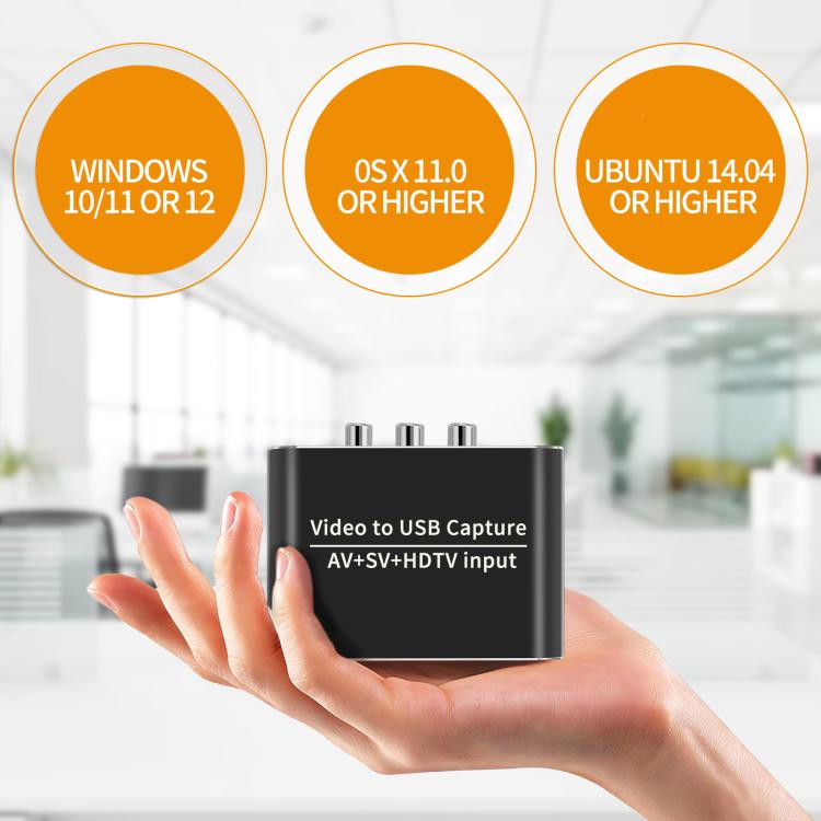 NK-10S AV/S-VIDEO/HDMI USB 3.0 Video Capture Card Converter - Black