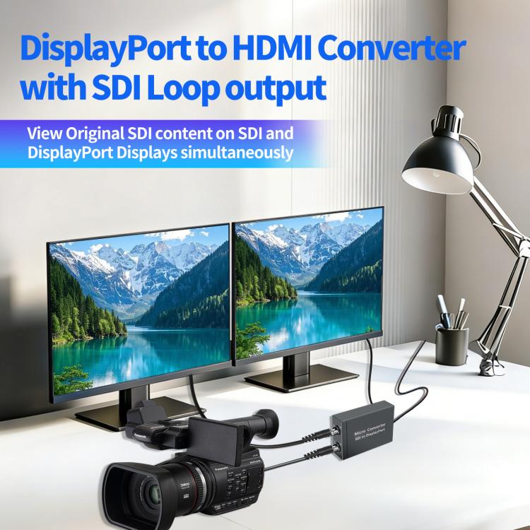 NK-L008 SDI to DP Loop Audio Video Converter - Grey