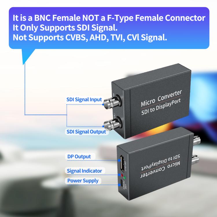 NK-L008 SDI to DP Loop Audio Video Converter - Grey