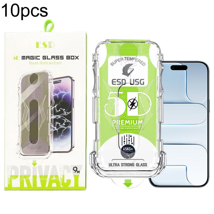 For iPhone Air 10pcs 5D Curved Easy Install Dust-proof Box Edge-to-Edge HD Tempered Glass Film