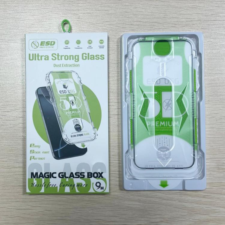 For iPhone 12 Pro Max 10pcs 5D Curved Easy Install Dust-proof Box Edge-to-Edge HD Tempered Glass Film