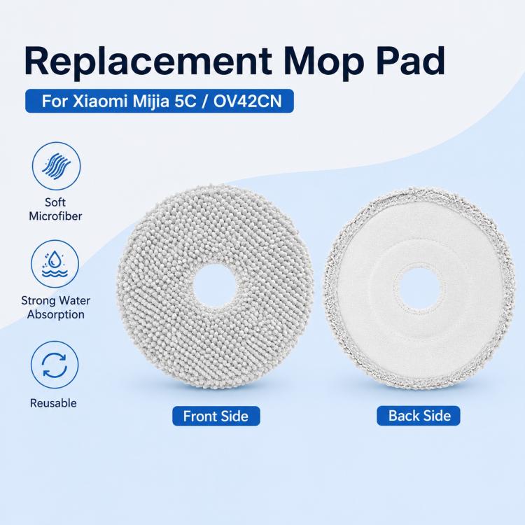 Replacement Accessories for Xiaomi Mijia 5C OV42CN Robot Vacuum Cleaner, Specification:Thick Stripe Mop Pad